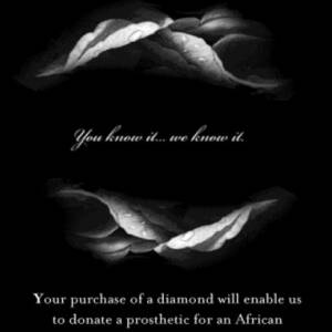 De Beers donations for people who've lost a hand.