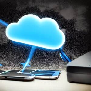 Ominous evil glowing cloud sucking data out of phones and computers