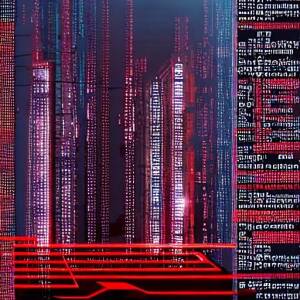 web page with single column of text and a small image at the top right in the style of a soviet era cyberpunk image