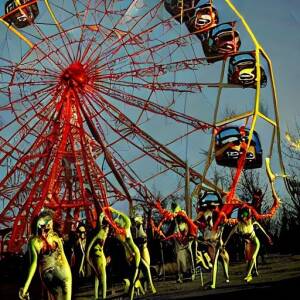 radioactive fetish zombies swarming around the Chernobyl Ferris wheel