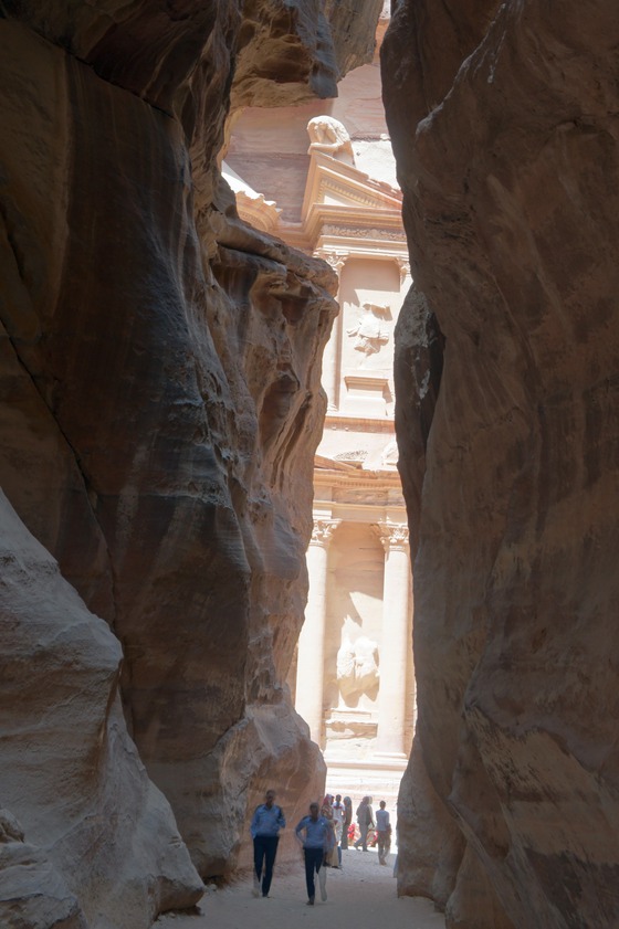 First view of the city of Petra in Jordan